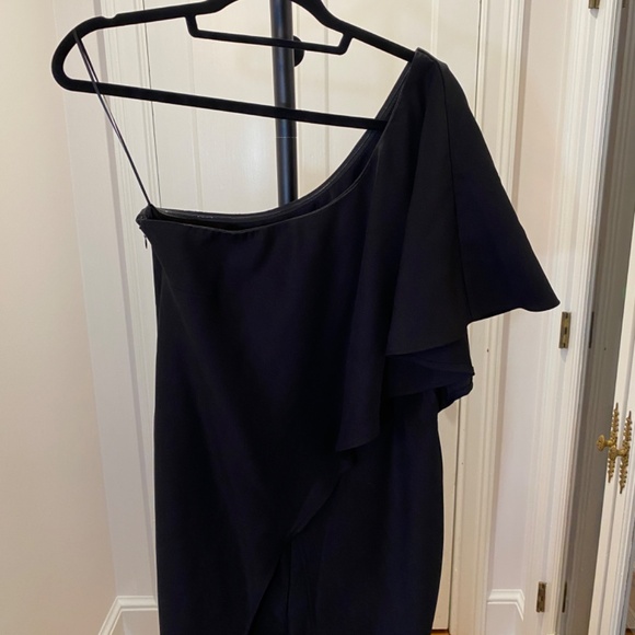 VENUS One Shoulder Wide Leg Black Jumpsuit - Size 6 - Picture 13 of 16